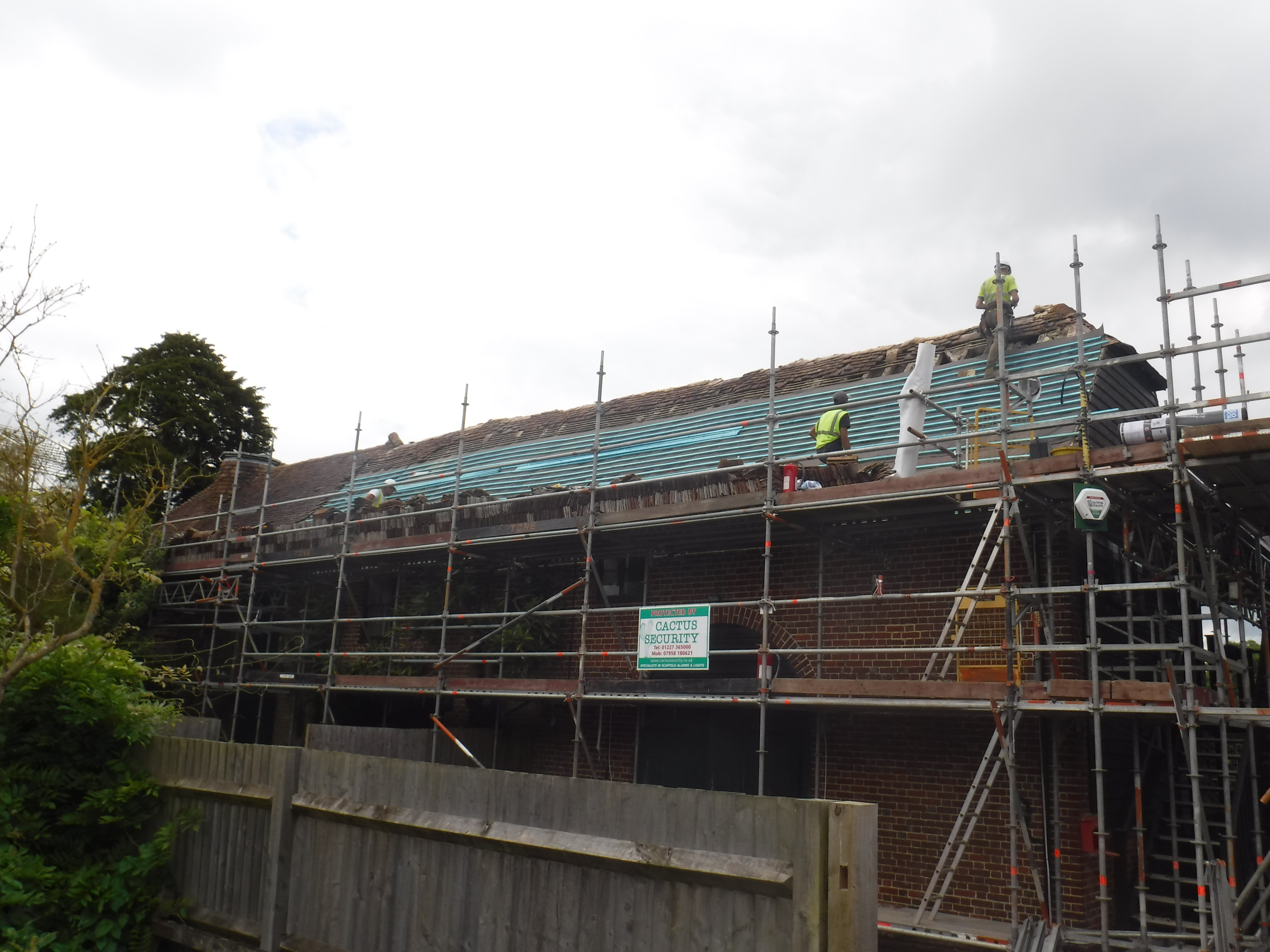 Reroofing of the peg tiled roof Battle Hall, Leeds Castle